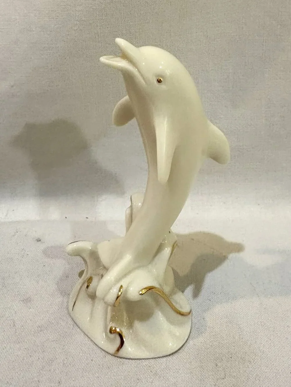 Lenox Bone China Dolphin Figurine Ivory Color with 24K Gold Trim